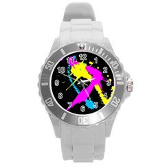 Splatter Splatter Round Plastic Sport Watch (l)