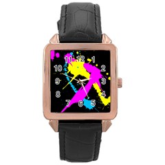 Splatter Splatter Rose Gold Leather Watch  by ExtraGoodSauce