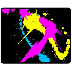 Splatter Splatter Double Sided Fleece Blanket (medium)  by ExtraAwesomeSauce