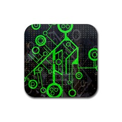 Tech Rubber Coaster (square)  by ExtraGoodSauce