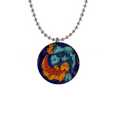 Koi Fish 1  Button Necklace by ExtraGoodSauce