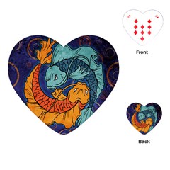 Koi Fish Playing Cards Single Design (heart) by ExtraAwesomeSauce