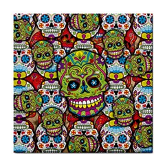 Sugar Skulls Tile Coaster by ExtraGoodSauce