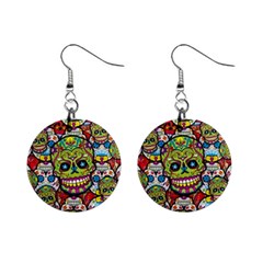 Sugar Skulls Mini Button Earrings by ExtraGoodSauce