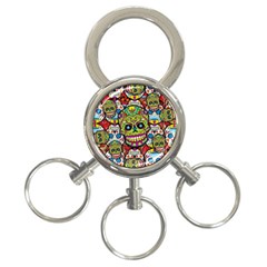 Sugar Skulls 3-ring Key Chain by ExtraGoodSauce