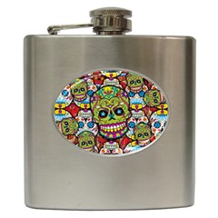 Sugar Skulls Hip Flask (6 Oz) by ExtraGoodSauce