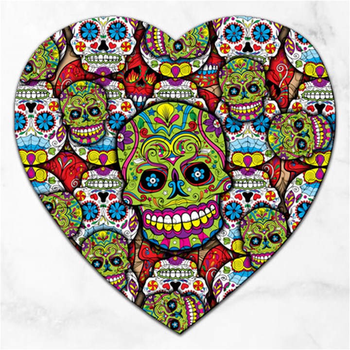 Sugar Skulls Jigsaw Puzzle (Heart)