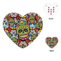 Sugar Skulls Playing Cards Single Design (heart) by ExtraAwesomeSauce