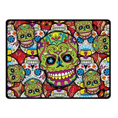 Sugar Skulls Fleece Blanket (small) by ExtraGoodSauce