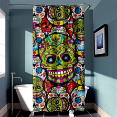 Sugar Skulls Shower Curtain 36  X 72  (stall)  by ExtraGoodSauce