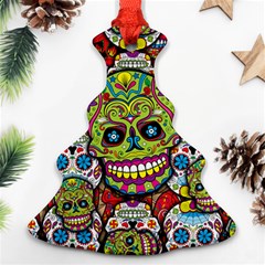 Sugar Skulls Christmas Tree Ornament (two Sides) by ExtraAwesomeSauce