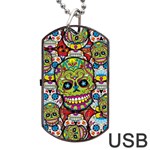 Sugar Skulls Dog Tag USB Flash (One Side) Front