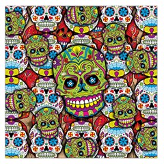 Sugar Skulls Large Satin Scarf (square) by ExtraGoodSauce