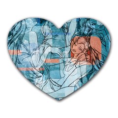 Retro Girls Heart Mousepads