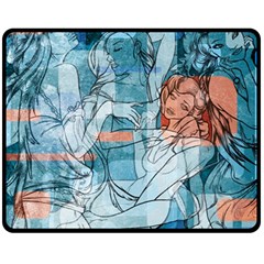 Retro Girls Fleece Blanket (Medium) 