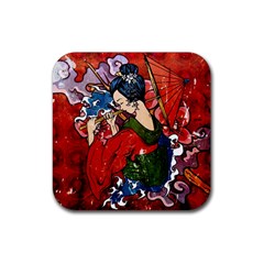 Geisha Geisha Rubber Coaster (square)  by ExtraGoodSauce