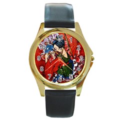 Geisha Geisha Round Gold Metal Watch by ExtraGoodSauce