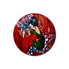 Geisha Geisha Rubber Coaster (round)  by ExtraGoodSauce