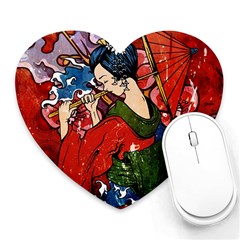 Geisha Geisha Heart Mousepads by ExtraGoodSauce