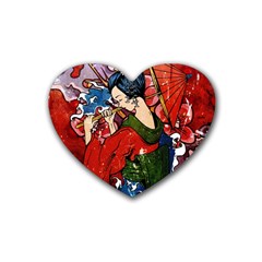 Geisha Geisha Rubber Coaster (heart)  by ExtraGoodSauce