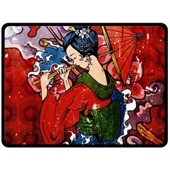 Geisha Geisha Fleece Blanket (large)  by ExtraGoodSauce