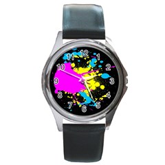 Splatter Splatter Round Metal Watch