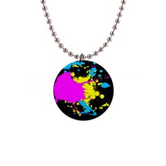 Splatter Splatter 1  Button Necklace by ExtraGoodSauce