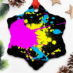 Splatter Splatter Snowflake Ornament (two Sides) by ExtraGoodSauce