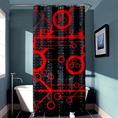 Tech - Red Shower Curtain 36  X 72  (stall) 