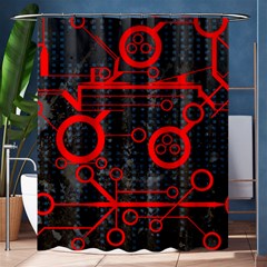 Tech - Red Shower Curtain 60  X 72  (medium) 