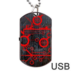 Tech - Red Dog Tag Usb Flash (one Side)