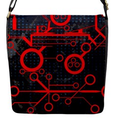 Tech - Red Flap Closure Messenger Bag (s) by ExtraAwesomeSauce