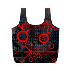 Tech - Red Full Print Recycle Bag (m) by ExtraGoodSauce