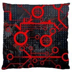 Tech - Red Standard Flano Cushion Case (one Side) by ExtraGoodSauce