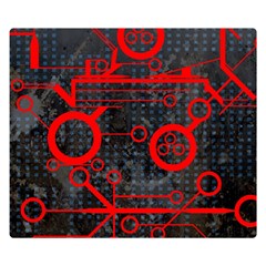 Tech - Red Double Sided Flano Blanket (small)  by ExtraGoodSauce