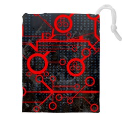 Tech - Red Drawstring Pouch (5xl) by ExtraGoodSauce