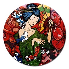 Geisha Geisha Magnet 5  (round) by ExtraGoodSauce