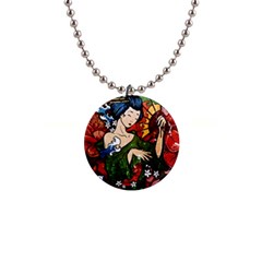 Geisha Geisha 1  Button Necklace by ExtraGoodSauce