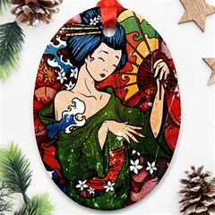 Geisha Geisha Oval Ornament (two Sides) by ExtraGoodSauce