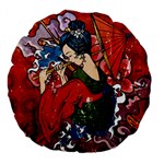 Geisha Geisha Large 18  Premium Flano Round Cushions Back