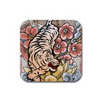 White Tiger Rubber Coaster (Square)  Front