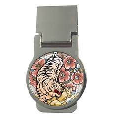 White Tiger Money Clips (round)  by ExtraGoodSauce