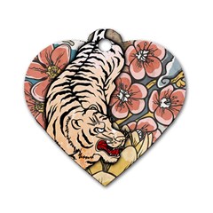 White Tiger Dog Tag Heart (one Side) by ExtraGoodSauce