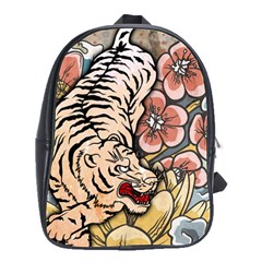 White Tiger School Bag (large) by ExtraGoodSauce