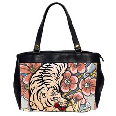 White Tiger Oversize Office Handbag (2 Sides) by ExtraAwesomeSauce