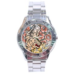 White Tiger Stainless Steel Analogue Watch by ExtraGoodSauce