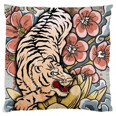 White Tiger Large Cushion Case (two Sides) by ExtraGoodSauce