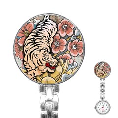 White Tiger Stainless Steel Nurses Watch by ExtraAwesomeSauce