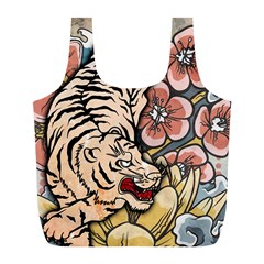 White Tiger Full Print Recycle Bag (l) by ExtraAwesomeSauce