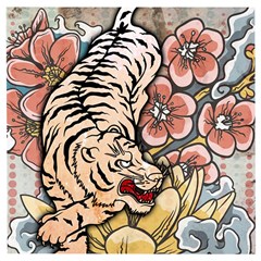 White Tiger Wooden Puzzle Square by ExtraGoodSauce